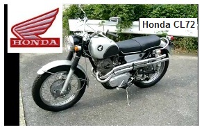 Honda CL72 Scrambler bike from the sixties