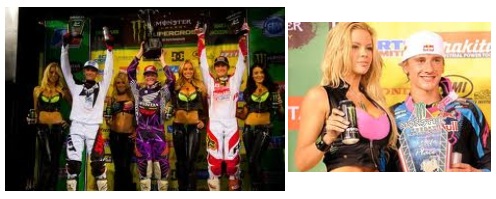 supercross motocross trophy girls podium