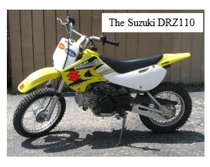 the Suzuki DRZ 110 pit dirtbike